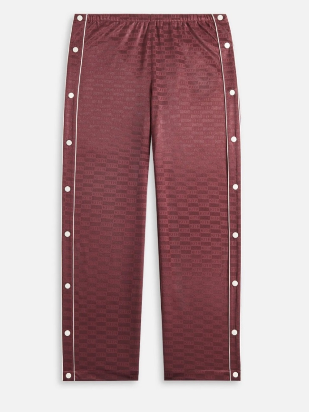 Kith red logo tear away button pants